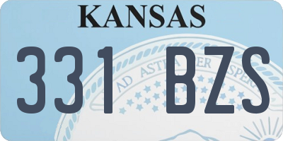 KS license plate 331BZS