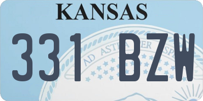 KS license plate 331BZW