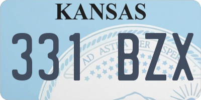 KS license plate 331BZX