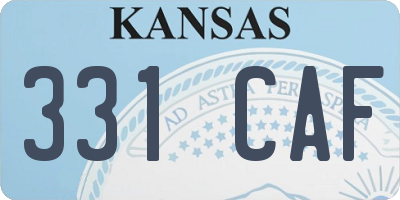 KS license plate 331CAF