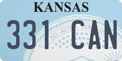 KS license plate 331CAN