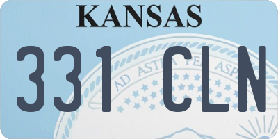KS license plate 331CLN