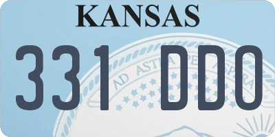 KS license plate 331DDO