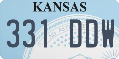 KS license plate 331DDW