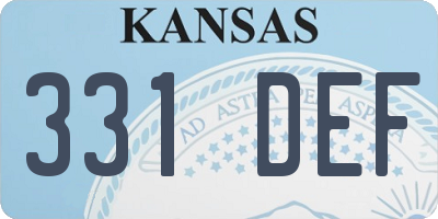 KS license plate 331DEF