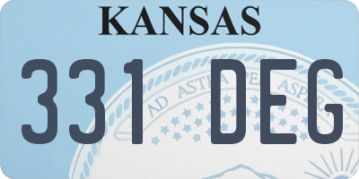 KS license plate 331DEG
