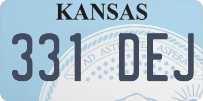 KS license plate 331DEJ