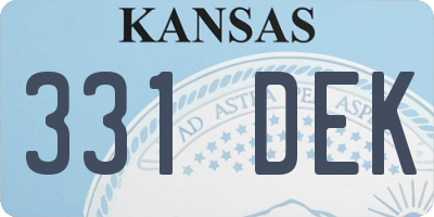 KS license plate 331DEK
