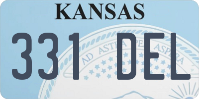 KS license plate 331DEL