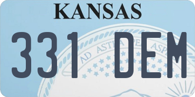 KS license plate 331DEM