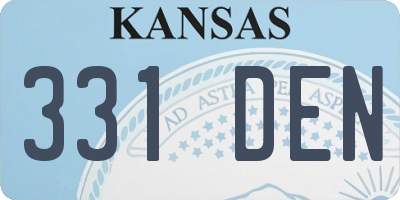 KS license plate 331DEN