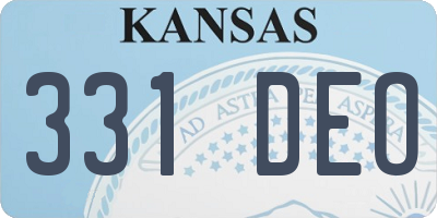 KS license plate 331DEO