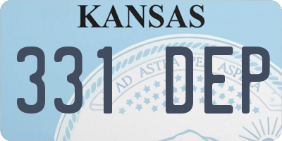 KS license plate 331DEP