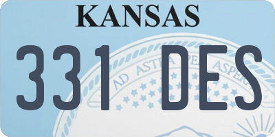 KS license plate 331DES