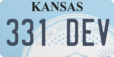 KS license plate 331DEV