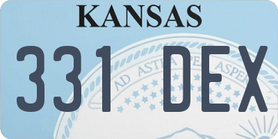 KS license plate 331DEX