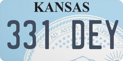 KS license plate 331DEY