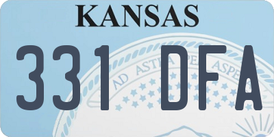 KS license plate 331DFA