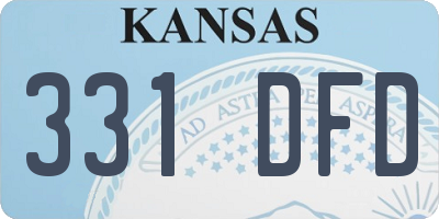 KS license plate 331DFD