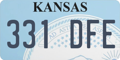 KS license plate 331DFE