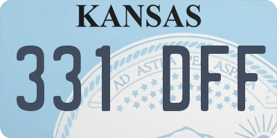 KS license plate 331DFF