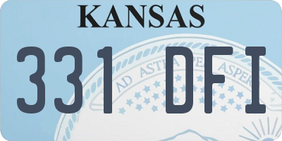 KS license plate 331DFI
