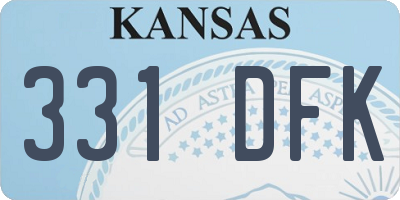 KS license plate 331DFK