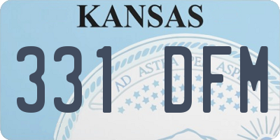 KS license plate 331DFM
