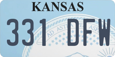 KS license plate 331DFW