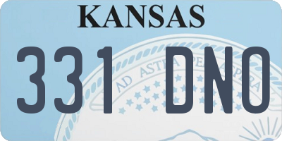 KS license plate 331DNO