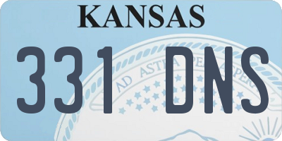 KS license plate 331DNS