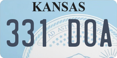 KS license plate 331DOA