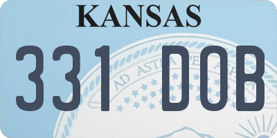 KS license plate 331DOB