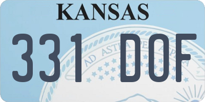 KS license plate 331DOF