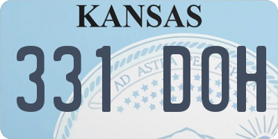 KS license plate 331DOH