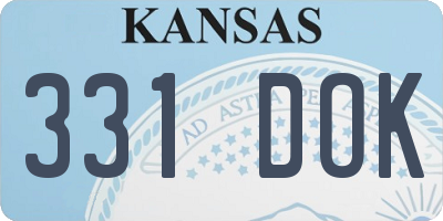 KS license plate 331DOK