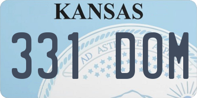 KS license plate 331DOM