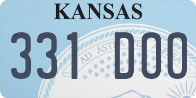 KS license plate 331DOO