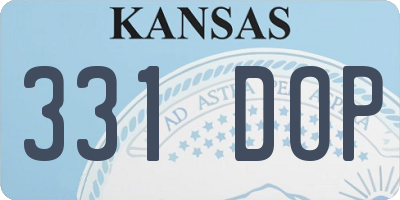 KS license plate 331DOP