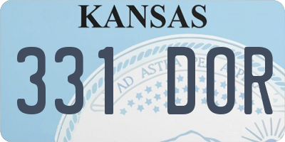 KS license plate 331DOR