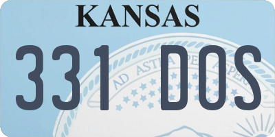 KS license plate 331DOS