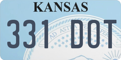 KS license plate 331DOT
