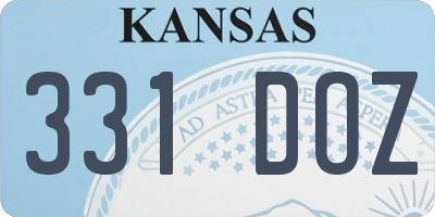 KS license plate 331DOZ
