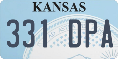 KS license plate 331DPA