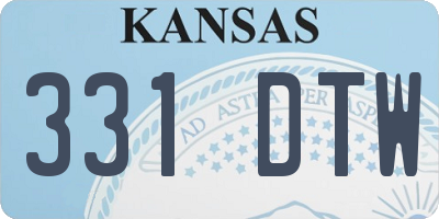 KS license plate 331DTW