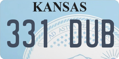 KS license plate 331DUB