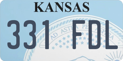 KS license plate 331FDL