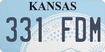 KS license plate 331FDM