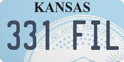 KS license plate 331FIL