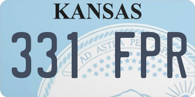 KS license plate 331FPR